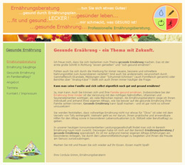 Webdesign-Referenz Gesunde Ernährung - Webseite einer Ernährungsberaterin
